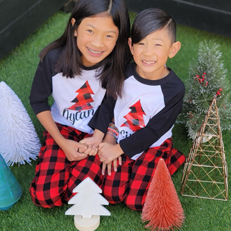 Personalized Plaid Christmas Tree Matching Family Pajama Set - Buffalo –  Cotton Sisters