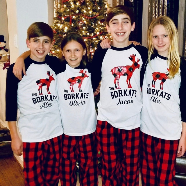 Moose Plaid Personalized Matching Christmas Pajamas For Family - Family  Christmas Pajamas By Jenny
