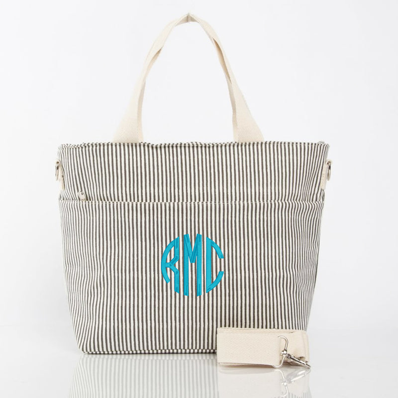 Victoria's Secret Take Me To The Beach White and Pink Stripe Canvas Tote  Bag with Rope Handle