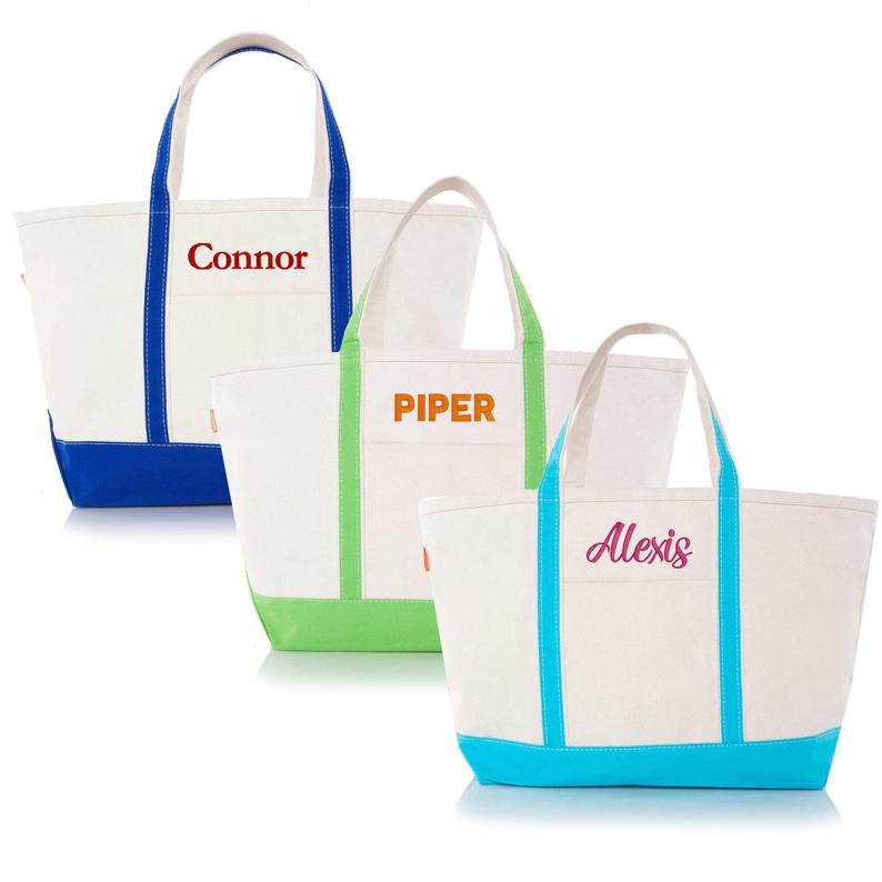 Personalized Classic Canvas Boat Tote – Cotton Sisters
