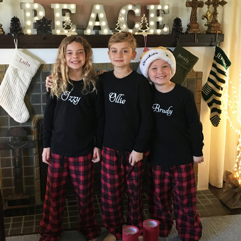 Personalized Christmas Tree Matching Family Pajamas, Personalized Christmas  Tree Pajamas, Customized Matching Pajamas, Buffalo Plaid Flannel 