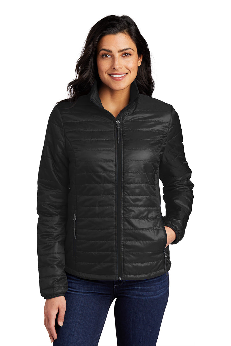 Junior League of Cobb-Marietta Puffer Jacket - Black Puffy Coat - Logo