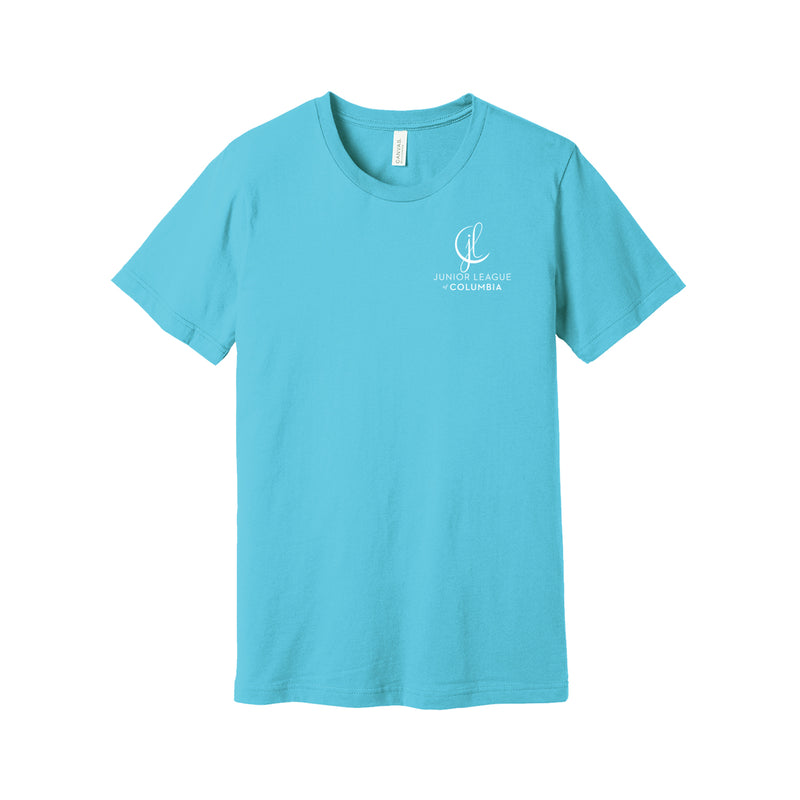 Junior League of Columbia Short Sleeve Crewneck T-Shirt - Columbia Logo Tee on Left Chest