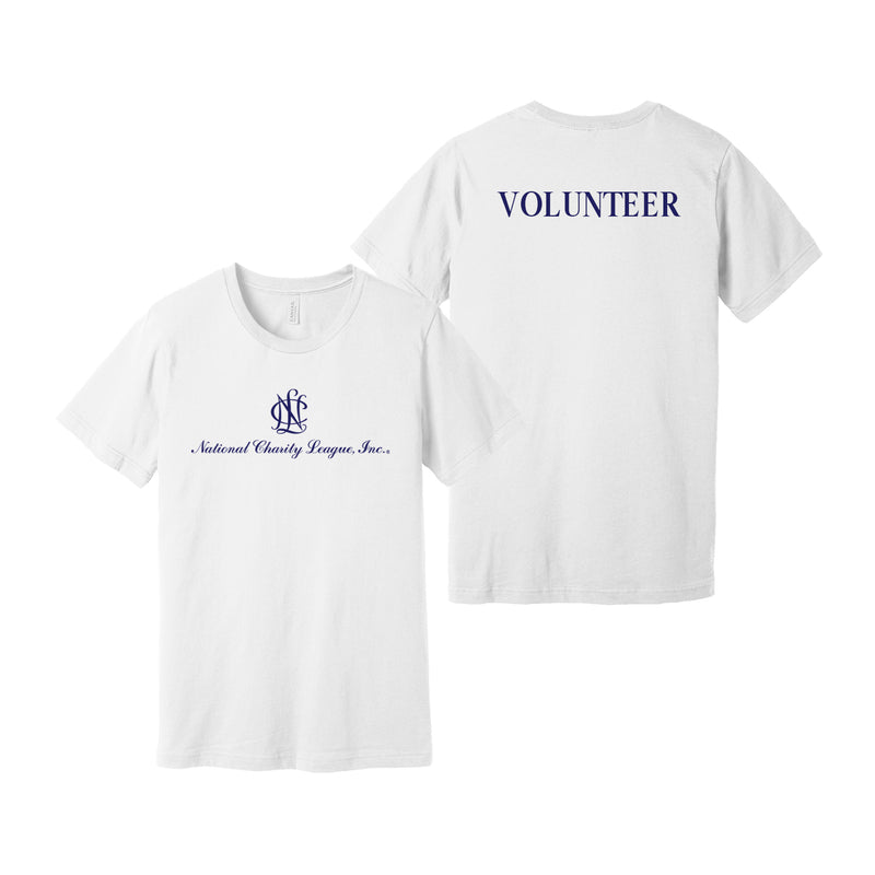 National Charity League Short Sleeve Crew T-Shirt - NCL Volunteer Tee - Front & Back