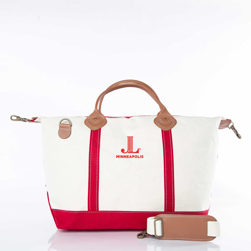 Junior League of Minneapolis Custom Weekender Travel Tote - JL Icon Minneapolis