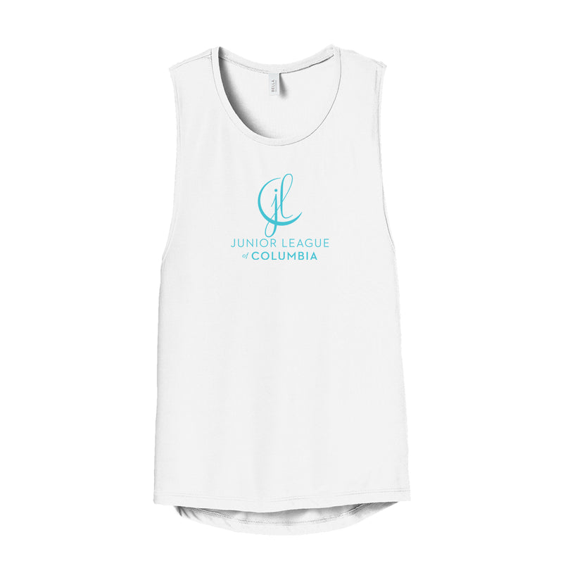 Junior League of Columbia Flowy Scoop Neck Tank - JL Columbia SC Logo