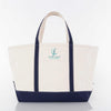 Junior League of Columbia Large Canvas Boat Tote - JL Columbia Logo