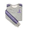 Junior League Striped Crewneck Luxe Fleece Sweatshirt - JL Icon - Lavender