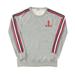 Junior League Striped Crewneck Luxe Fleece Sweatshirt - JL Icon - Red & Black