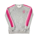 National Charity League Striped Crewneck Luxe Fleece Sweatshirt - NCL Pink Stripes