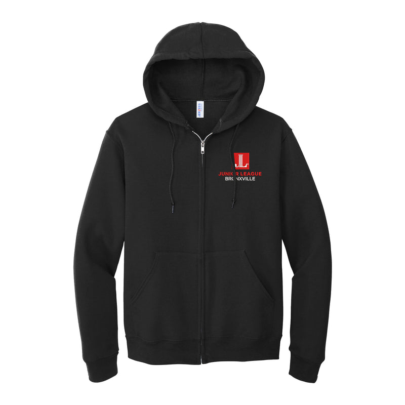 Junior League of Bronxville Full Zip Hooded Sweatshirt - JL Bronxville Logo Hoodie