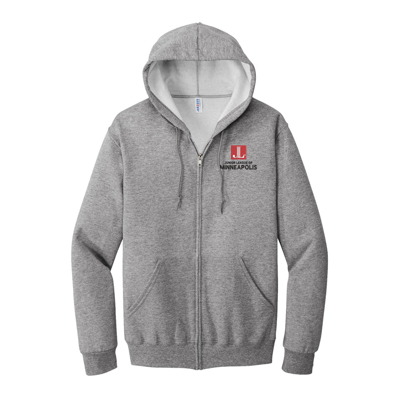 Junior League of Minneapolis Full Zip Hooded Sweatshirt - JL Minneapolis Logo Hoodie