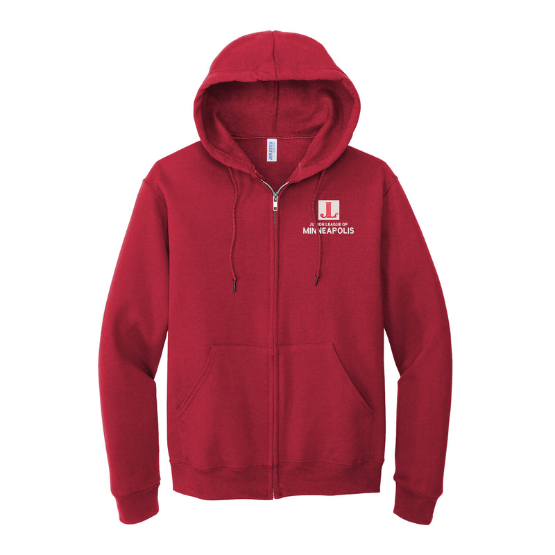 Junior League of Minneapolis Full Zip Hooded Sweatshirt - JL Minneapolis Logo Hoodie