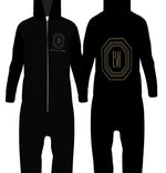 Black Haus Creative Adult Fleece Lounger Onesie - Logo on Front and Back