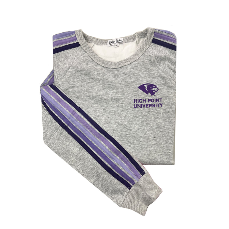 High Point University Striped Crewneck Sweatshirt