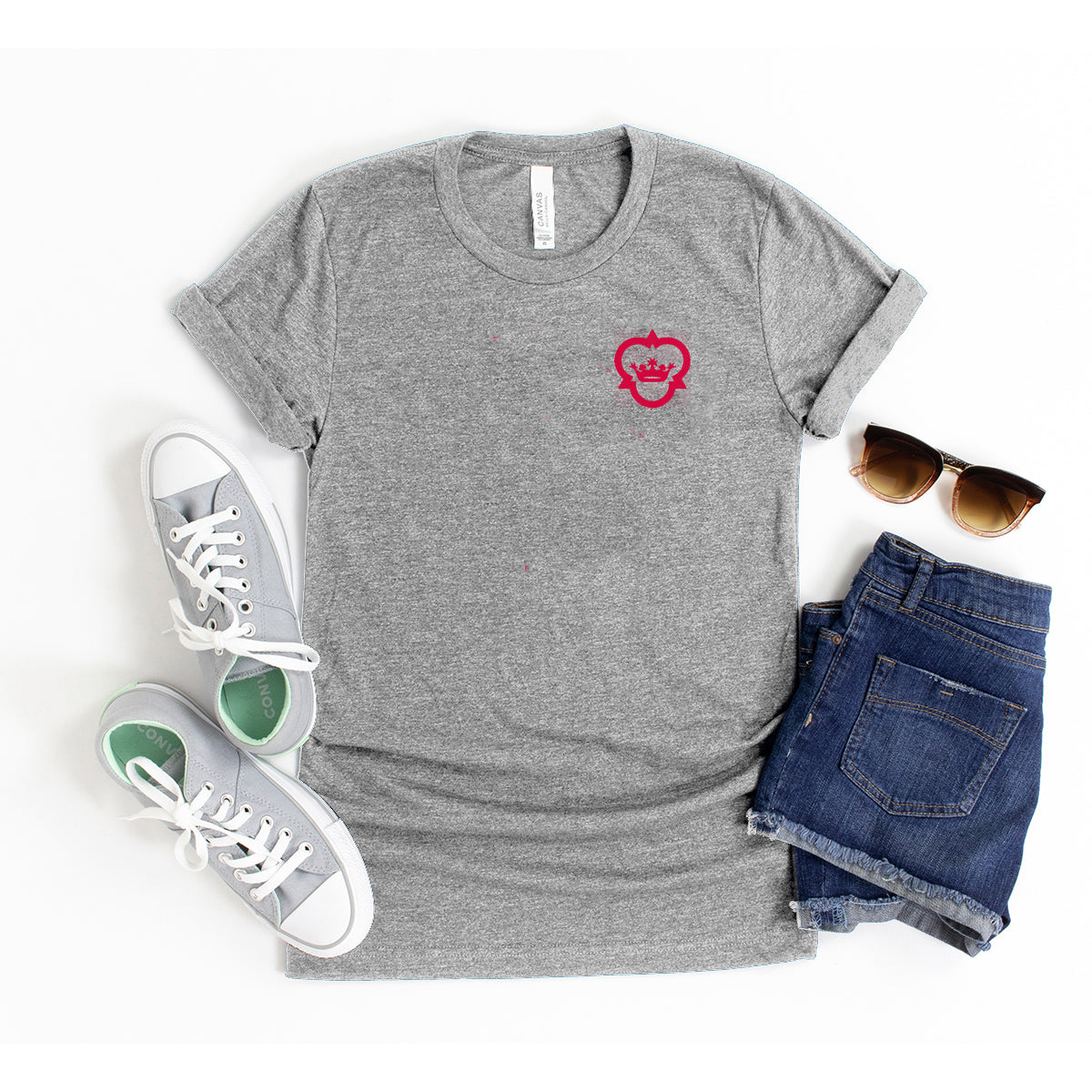 Girls Youth White Chicago Cubs Basic Heart T-Shirt