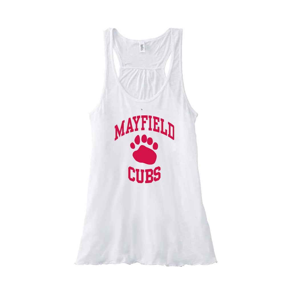 Cotton Sisters Mayfield Cubs Triblend Racerback Tank Top L / White