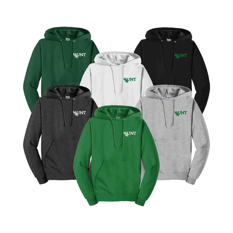 University of North Texas Hooded Pullover Sweatshirt - Embroidered Logo