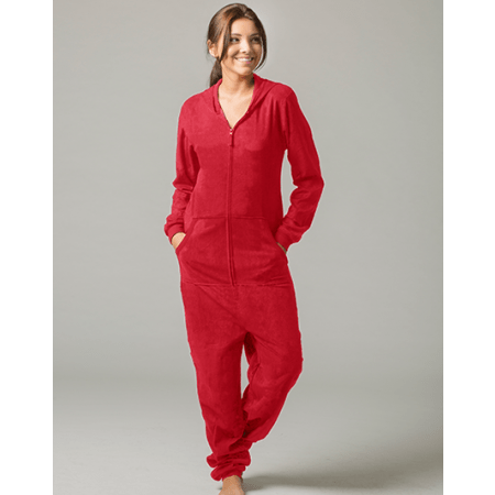 Junior League of Greenwich Adult Fleece Hooded Lounger Onesie with Pockets