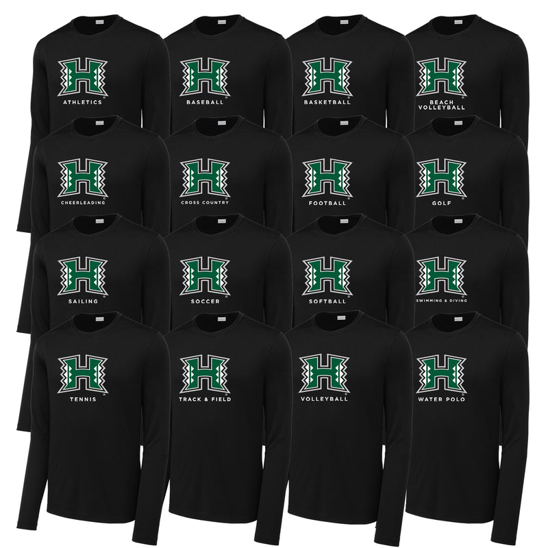 Hawaii Manoa H Performance LS Tee - Choice of Sport