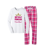 Personalized Birthday Princess Flannel Pajama Set